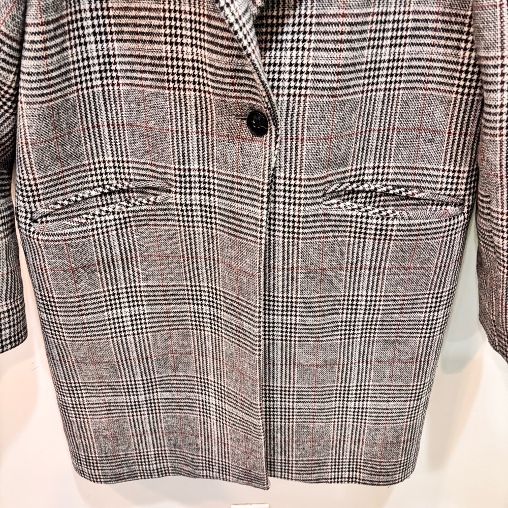 Cole Haan Wool Blend Plaid Overcoat Jacket Women’s Size 10 - Picture 4 of 15